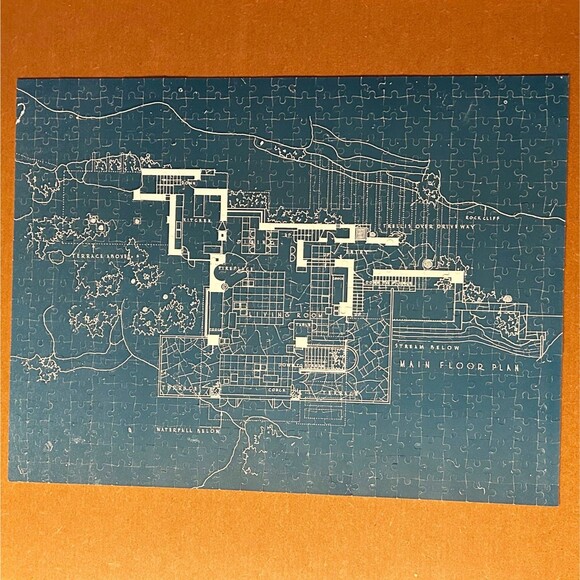 Frank Lloyd Wright Fallingwater Double Sided 500 Piece Puzzle - Complete - Picture 3 of 9